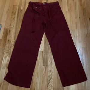 Maroon wide bottom chinos